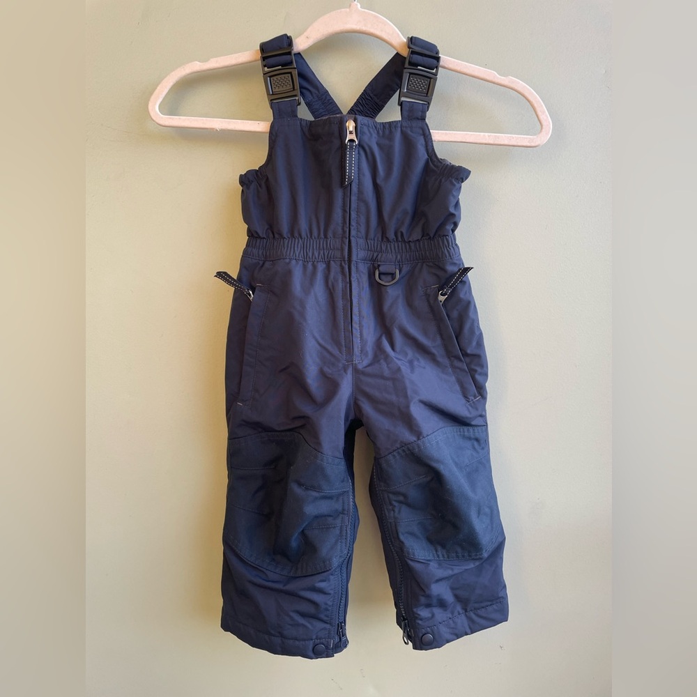 Lands' End Navy Kids Toddler Snow Bib Insulated Suit Overalls Size 2T